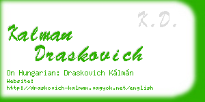 kalman draskovich business card